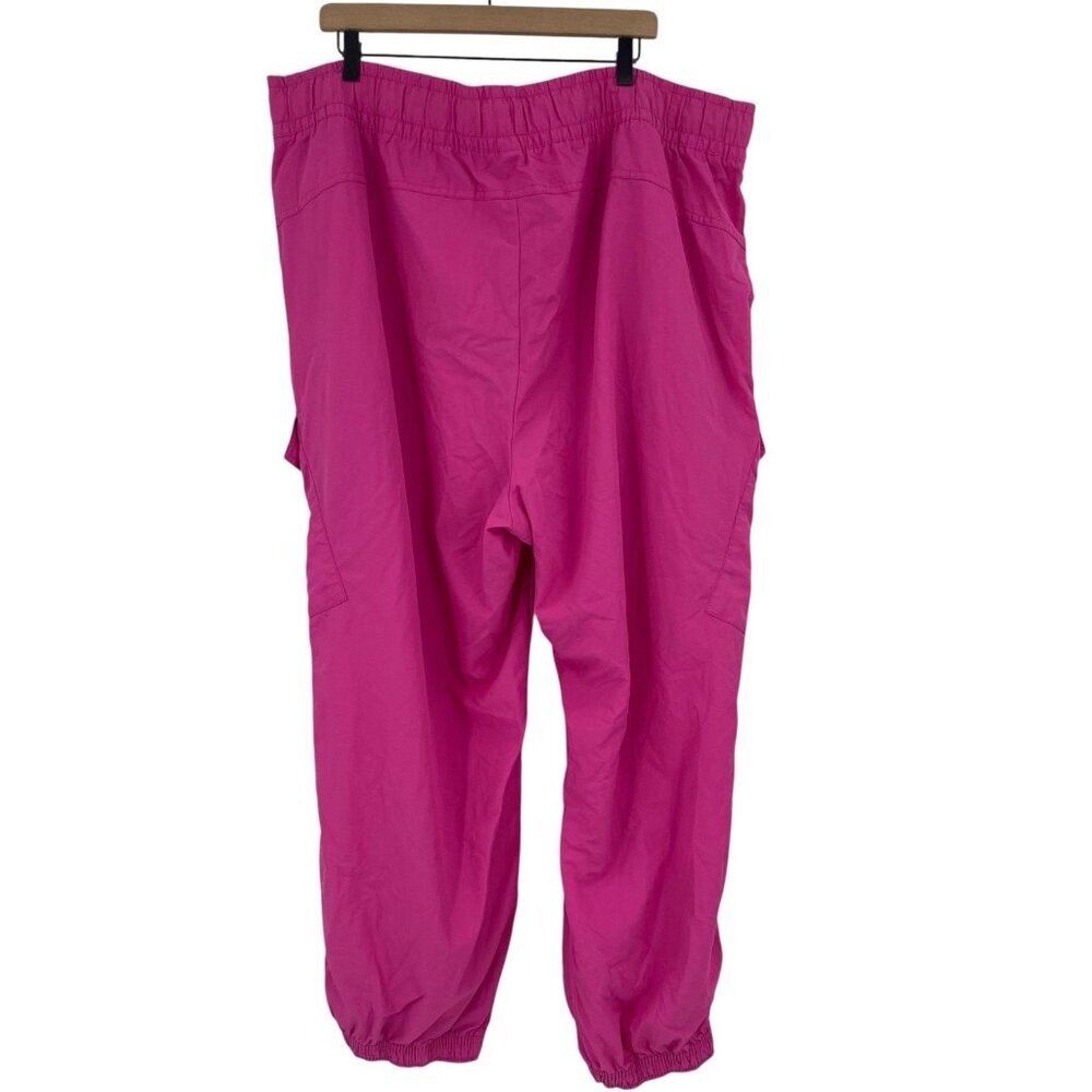 Old Navy Plus Size 3X Flamingo Pink Mid Rise Ankle Zip Cargo Joggers Quick Dry